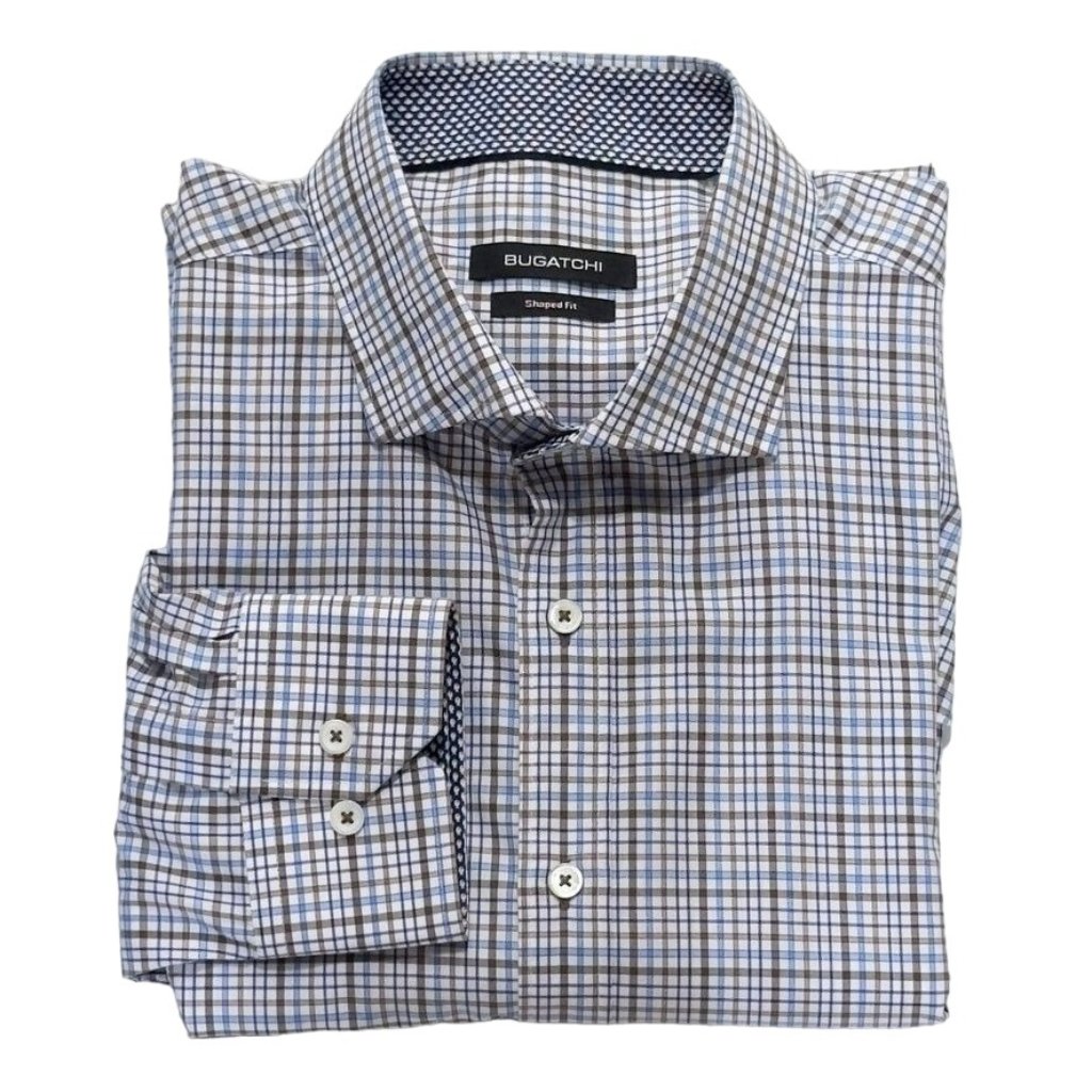 Bugatchi Men's Shaped Fit Plaid Button-Up Shirt